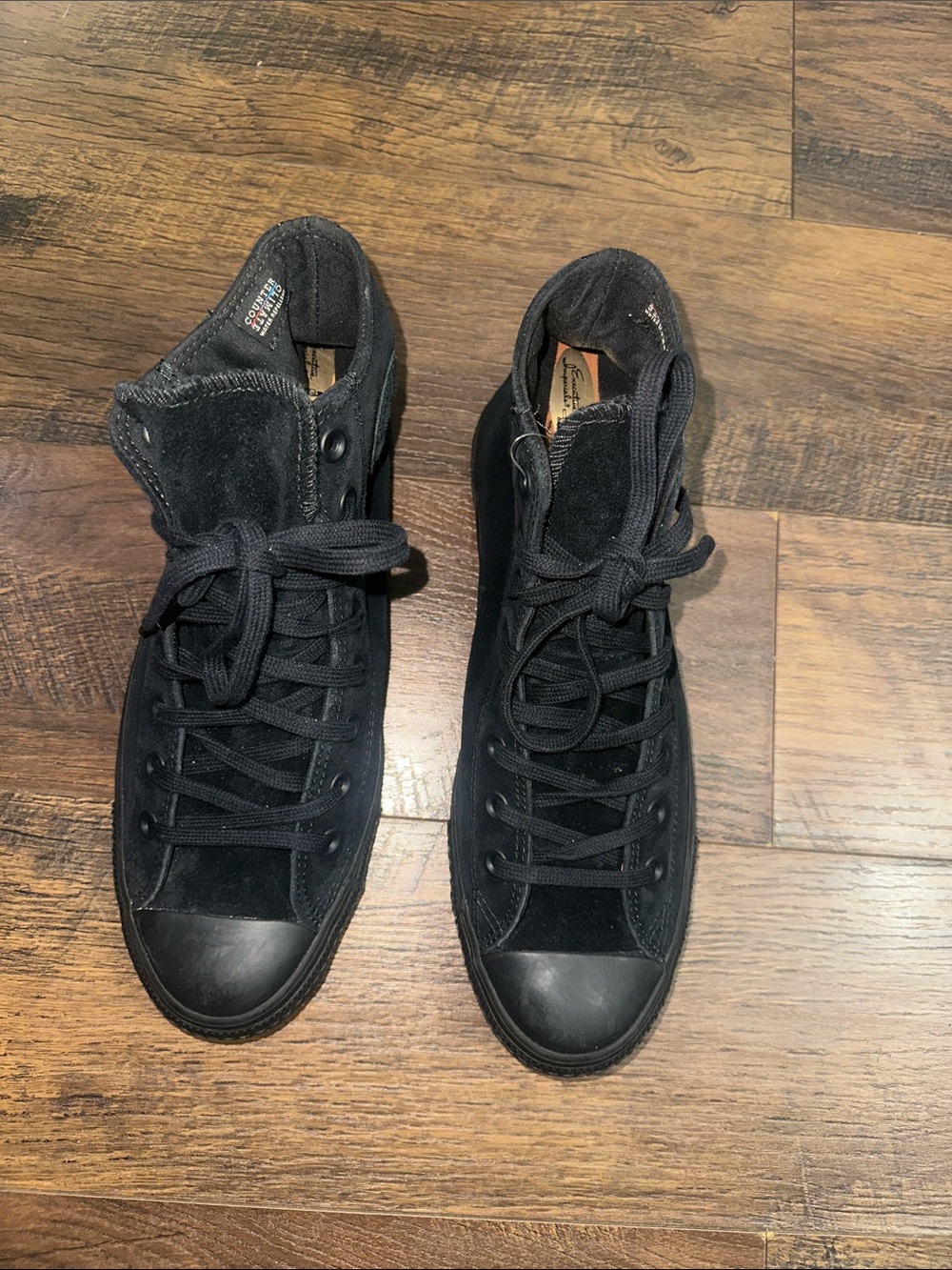 Converse Black High-Top Suede Lace-Up Sneakers